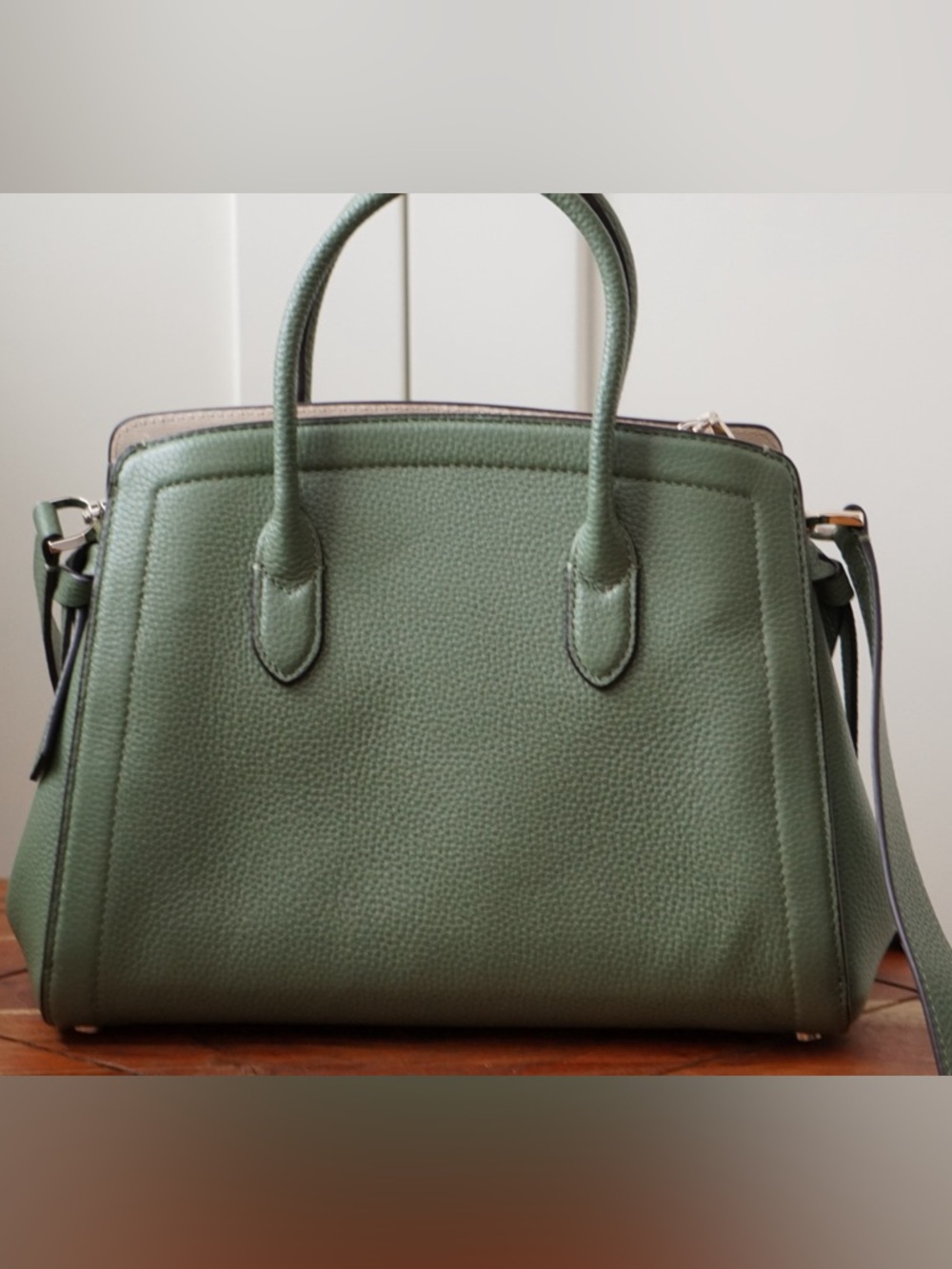 kate spade Knott Small Satchel Sage Green Pebbled Leather Crossbody - Picture 6 of 13